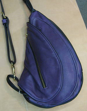Small Purple and Black Leather Waterbag